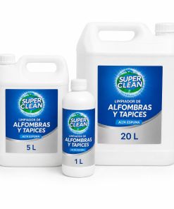 Limpiador de alfombras y tapices Superclean alta espuma en envases de 1, 5 y 20 litros