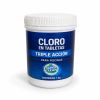 Cloro en tabletas Triple Acción Superclean para piscinas en envase de 1 kilogramo