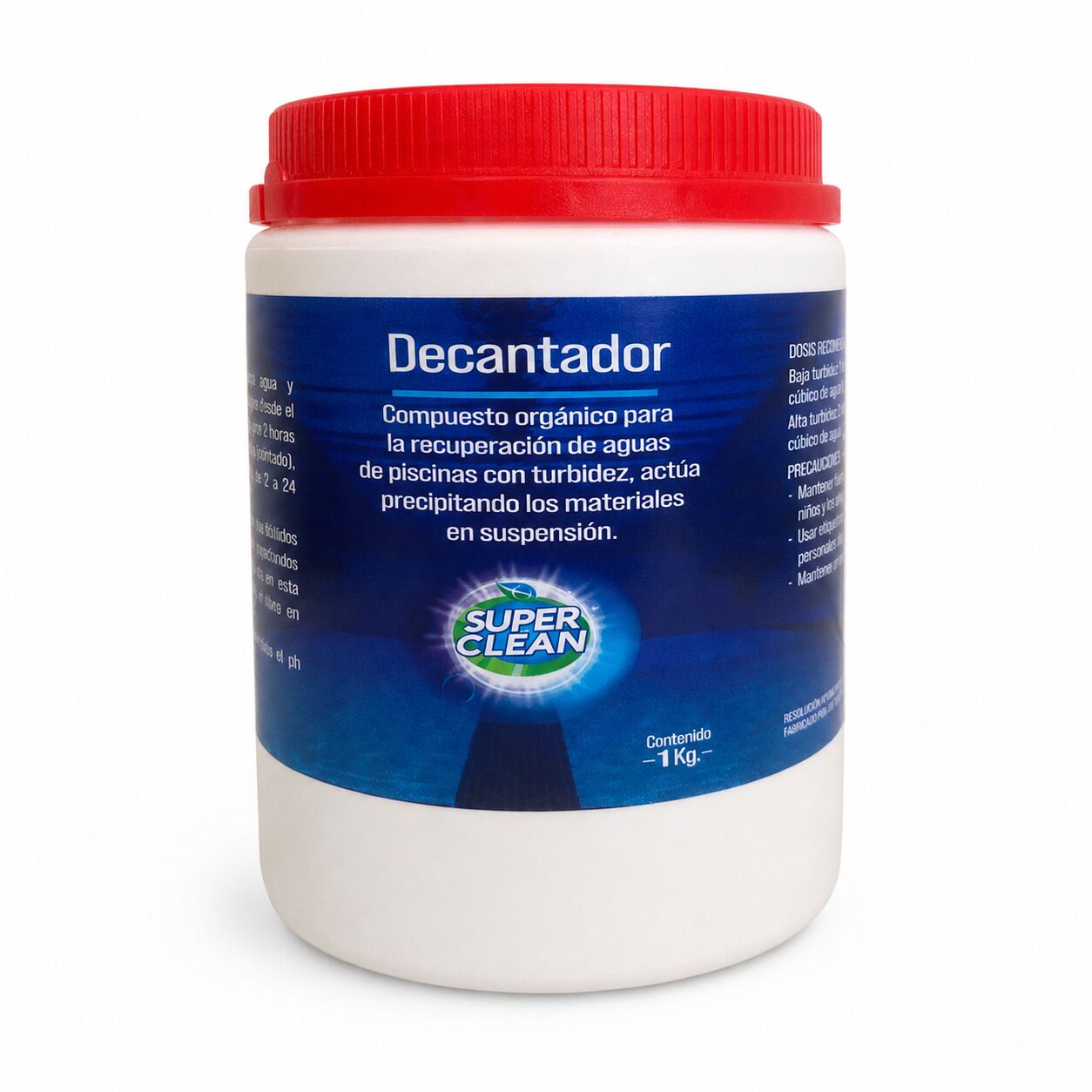 Decantador Superclean para piscinas en polvo de 1 kilogramo