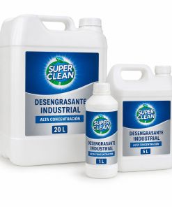 Desengrasante industrial Superclean de alta concentración en envases de 1, 5 y 20 litros