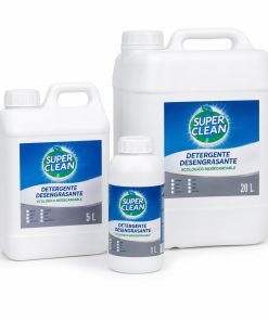 Detergente desengrasante ecológico biodegradable Superclean en envases de 1, 5 y 20 litros