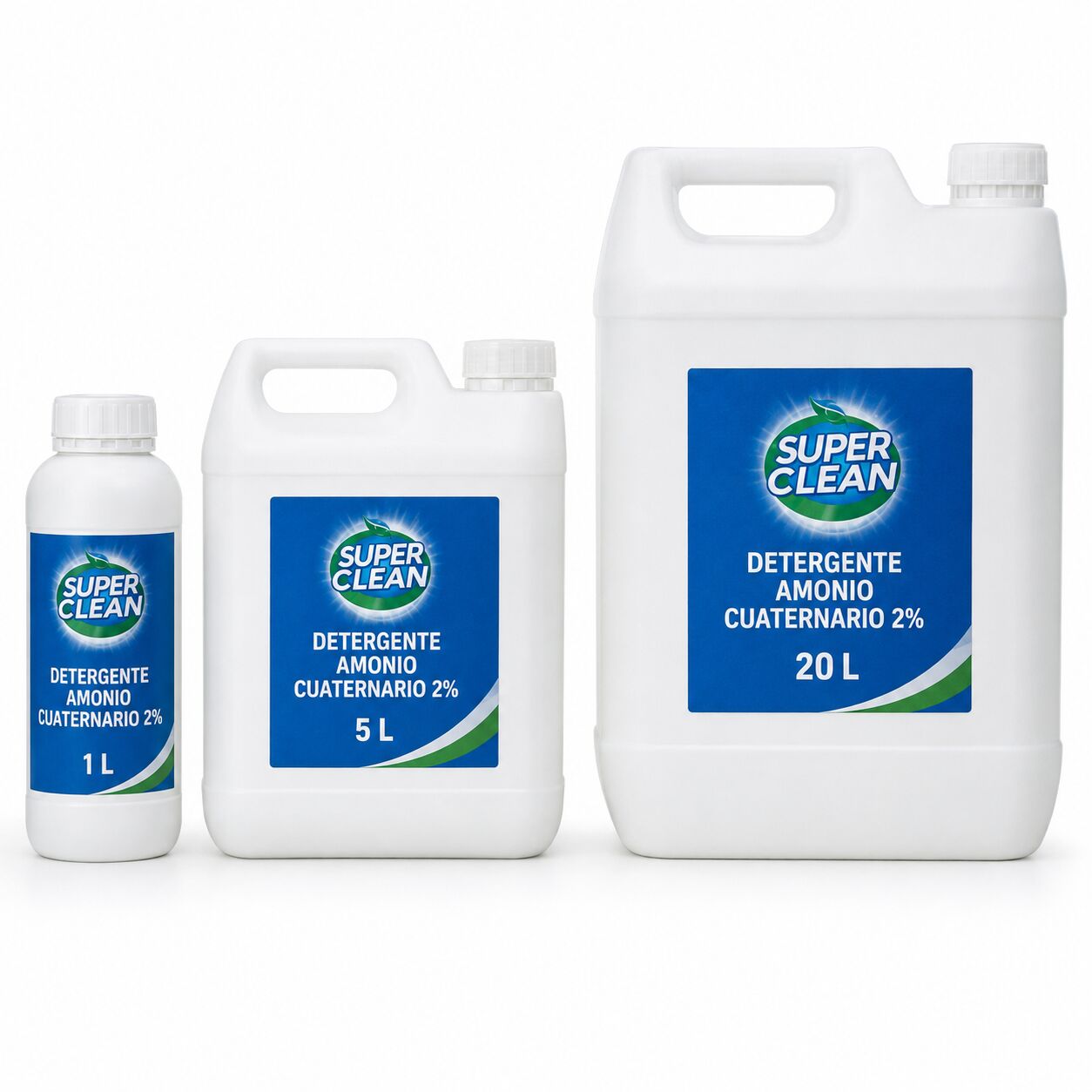 Detergente de Amonio Cuaternario Industrial al 2% de 1L, 5L y 20L